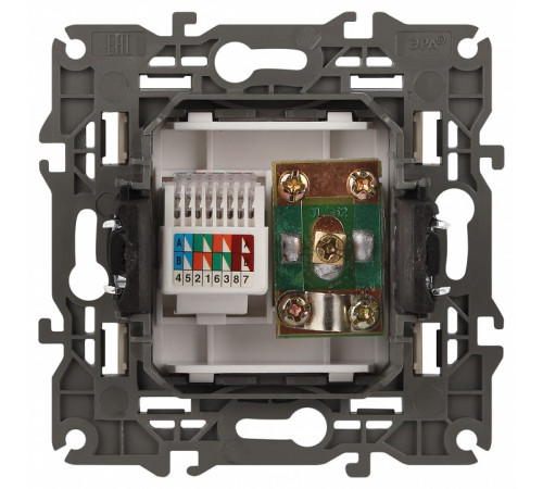 ТВ-розетка и розетка Ethernet RJ-45 без рамки Эра Эра Elegance 14-3110-02