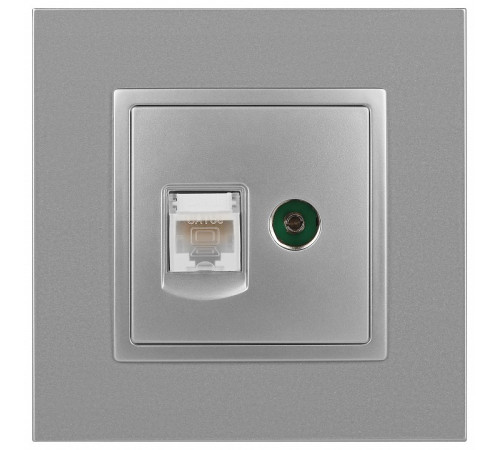 ТВ-розетка и розетка Ethernet RJ-45 без рамки Эра Эра Elegance 14-3110-03