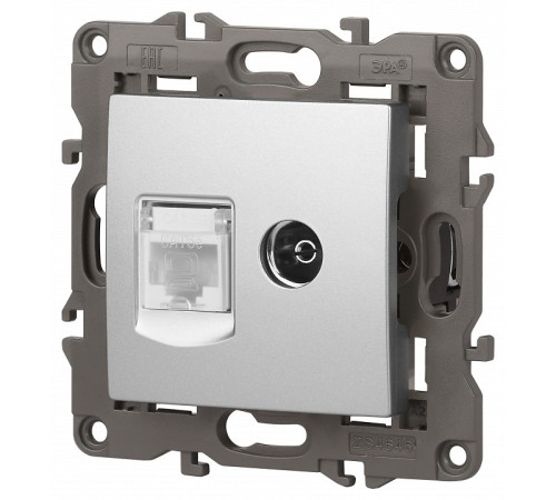 ТВ-розетка и розетка Ethernet RJ-45 без рамки Эра Эра Elegance 14-3110-03