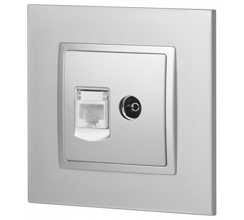 ТВ-розетка и розетка Ethernet RJ-45 без рамки Эра Эра Elegance 14-3110-03