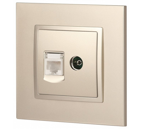 ТВ-розетка и розетка Ethernet RJ-45 без рамки Эра Эра Elegance 14-3110-04