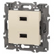 Розетка 2хUSB type A без рамки Эра Эра Elegance 14-4110-02