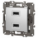 Розетка 2хUSB type A без рамки Эра Эра Elegance 14-4110-03