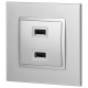 Розетка 2хUSB type A без рамки Эра Эра Elegance 14-4110-03