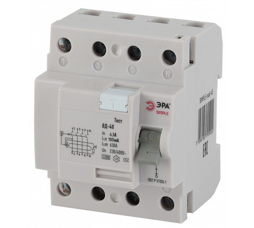 Устройство защитного отключения 4P Эра ВД-40 SIMPLE-mod-50