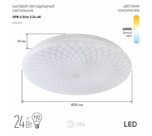 Накладной светильник Эра Slim SPB-6 Slim 3 24-4K