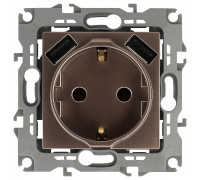 Розетка с заземлением и со шторкой и 2хUSB, без рамки Эра Эра 12 12-4109-13