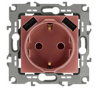 Розетка с заземлением и со шторкой и 2хUSB, без рамки Эра Эра 12 12-4109-14
