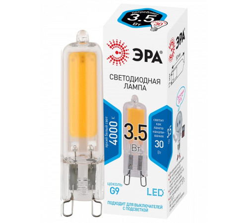 Лампа светодиодная Эра G9 3.5 Вт 4000 K LED JCD-3,5W-GL-840-G9