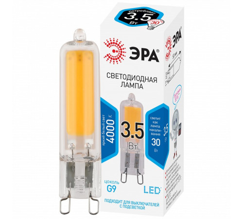 Лампа светодиодная Эра G9 3.5 Вт 4000 K LED JCD-3,5W-GL-840-G9