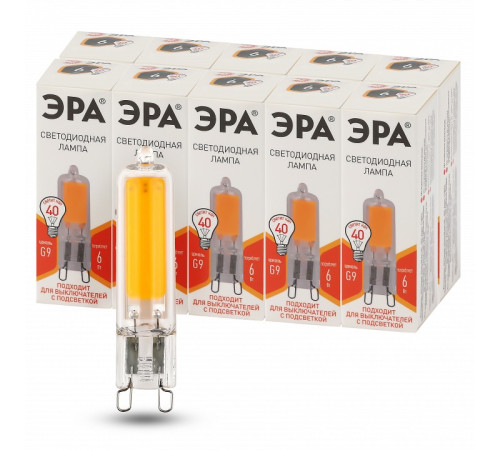 Лампа светодиодная Эра G9 6 Вт 2700 K LED JCD-6W-GL-827-G9