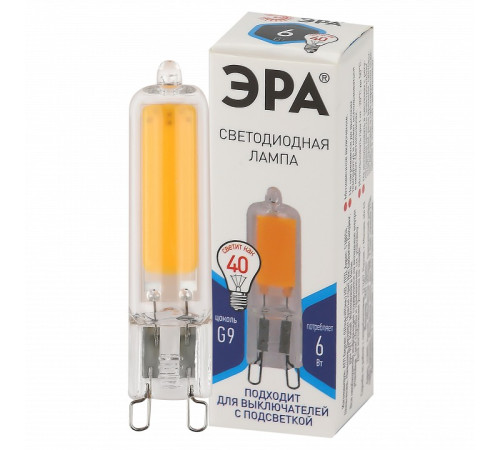 Лампа светодиодная Эра G9 6 Вт 4000 K LED JCD-6W-GL-840-G9