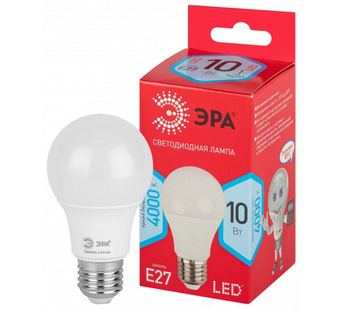 Лампа светодиодная Эра LED A60-10W-840-E27 R