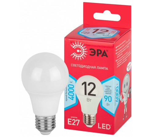 Лампа светодиодная Эра LED A60-12W-840-E27 R