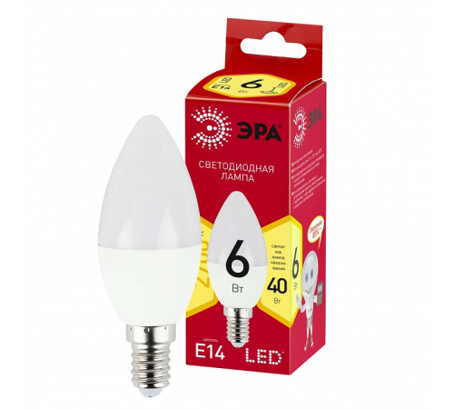 Лампа светодиодная Эра LED B35-6W-827-E14 R