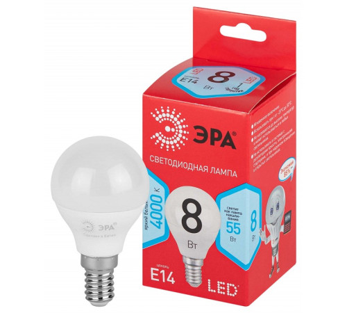 Лампа светодиодная Эра LED P45-8W-840-E14 R
