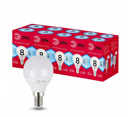 Лампа светодиодная Эра LED P45-8W-840-E14 R