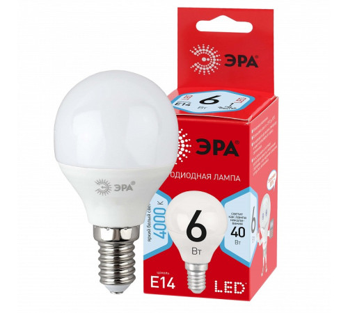 Лампа светодиодная Эра LED P45-6W-840-E14 R