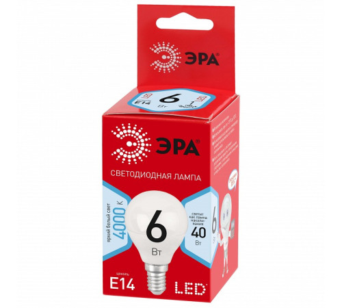 Лампа светодиодная Эра LED P45-6W-840-E14 R