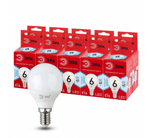 Лампа светодиодная Эра LED P45-6W-840-E14 R