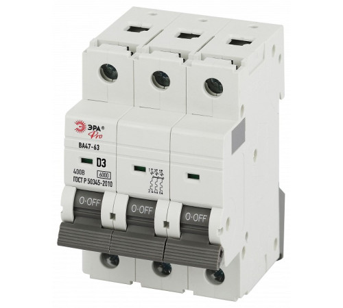 Автоматический выключатель 3P Эра ВА47-63 VA63-3P03D6