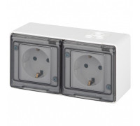 Розетка с заземлением и со шторкой, с крышкой Эра Эра Эксперт 11-2504-01