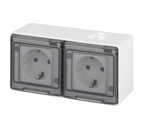 Розетка с заземлением и со шторкой, с крышкой Эра Эра Эксперт 11-2504-01