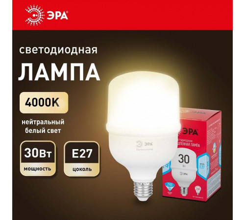 Лампа светодиодная Эра E27 30Вт 4000K LED POWER T80-30W-4000-E27 R