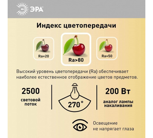 Лампа светодиодная Эра E27 25Вт 4000K LED POWER T70-25W-4000-E27 R