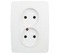 Розетка двойная без заземления Эра Эра 12 12-2107-01М