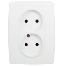 Розетка двойная без заземления Эра Эра 12 12-2107-01М