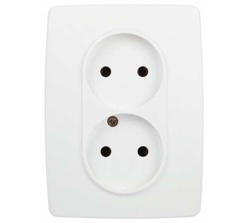 Розетка двойная без заземления Эра Эра 12 12-2107-01М