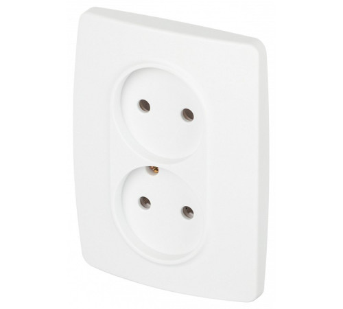 Розетка двойная без заземления Эра Эра 12 12-2107-01М