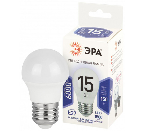 Лампа светодиодная Эра Стандарт LED P45-15W-860-E27