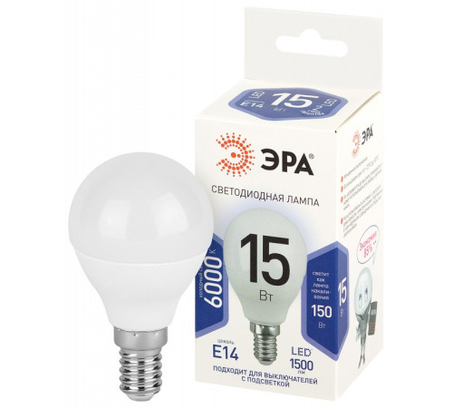 Лампа светодиодная Эра Стандарт LED P45-15W-860-E14