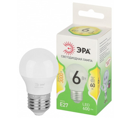 Лампа светодиодная Эра Green Line LED P45-6W-830-E27 GL