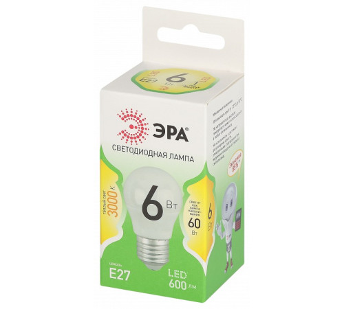 Лампа светодиодная Эра Green Line LED P45-6W-830-E27 GL