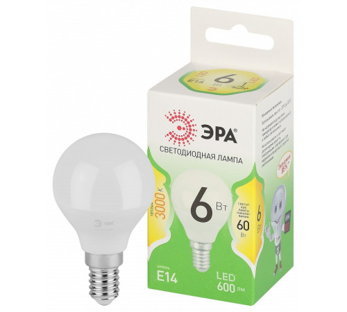 Лампа светодиодная Эра Green Line LED P45-6W-830-E14 GL