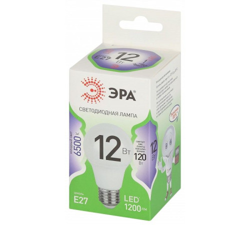Лампа светодиодная Эра Green Line LED A60-12W-865-E27 GL