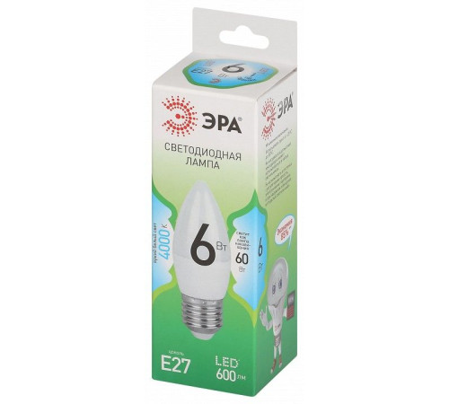 Лампа светодиодная Эра Green Line LED B35-6W-840-E27 GL