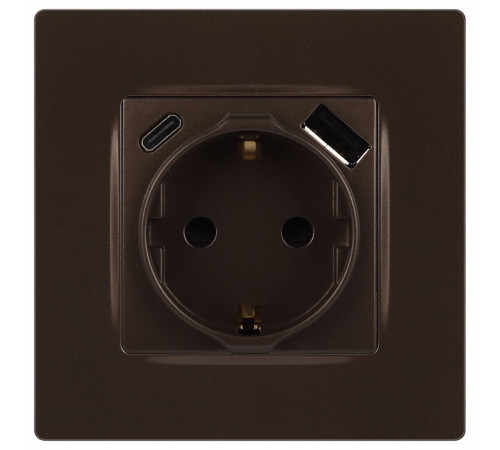 Розетка с заземлением и со шторкой и 2хUSB, без рамки Эра Эра 12 12-4108-13