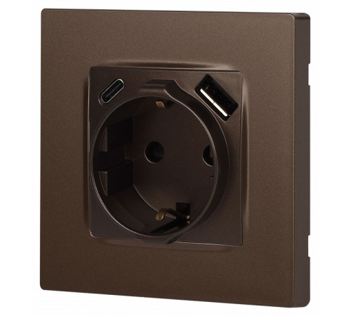 Розетка с заземлением и со шторкой и 2хUSB, без рамки Эра Эра 12 12-4108-13