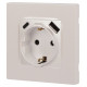 Розетка с заземлением и со шторкой и 2хUSB, без рамки Эра Эра 12 12-4108-15