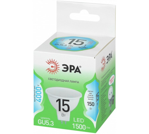 Лампа светодиодная Эра LED MR16-15W-840-GU5.3 GL