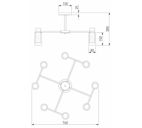 Потолочная люстра Eurosvet Amado 70115/8 черный