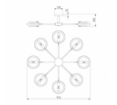 Люстра на штанге Eurosvet Gallo 70121/8 черный