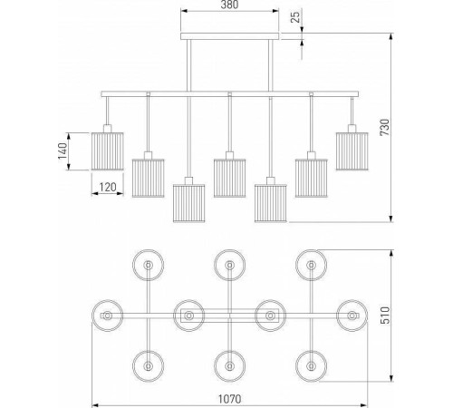 Люстра на штанге Eurosvet Inari 60144/10 золото