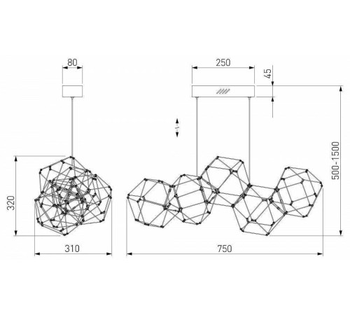 Подвесная люстра Eurosvet Uma 90368/5 медь