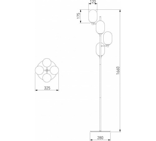 Торшер Eurosvet Loona 01161/4 латунь