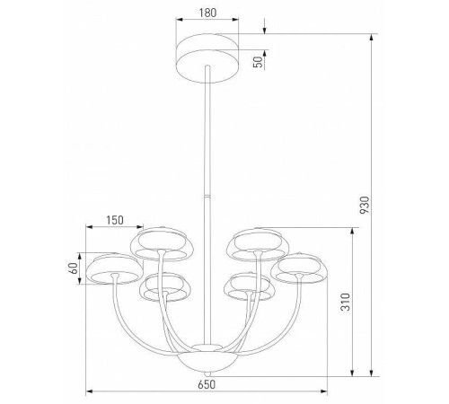 Люстра на штанге Eurosvet Fungo 50388 LED черный